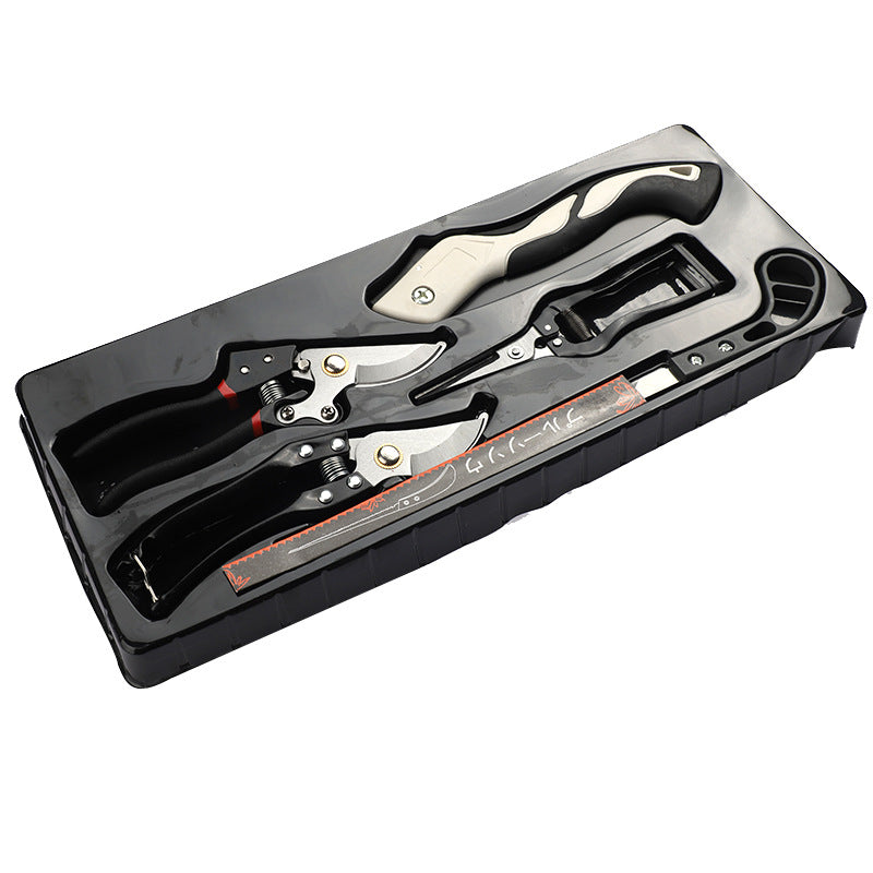 gardening five piece pruning shears packaging and components