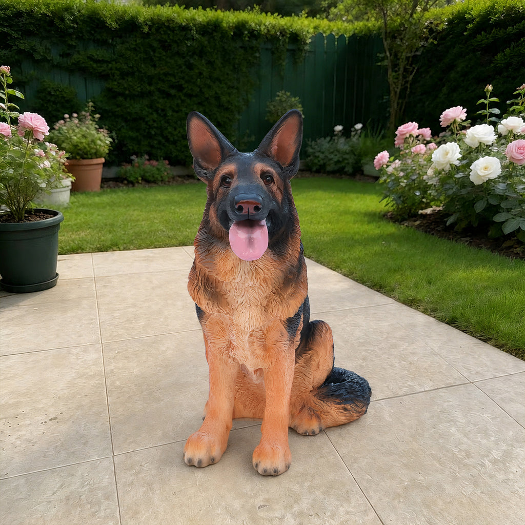 Lifelike German Shepherd Dog Statue Realistic Resin Animal Figurine for Indoor - Image 5