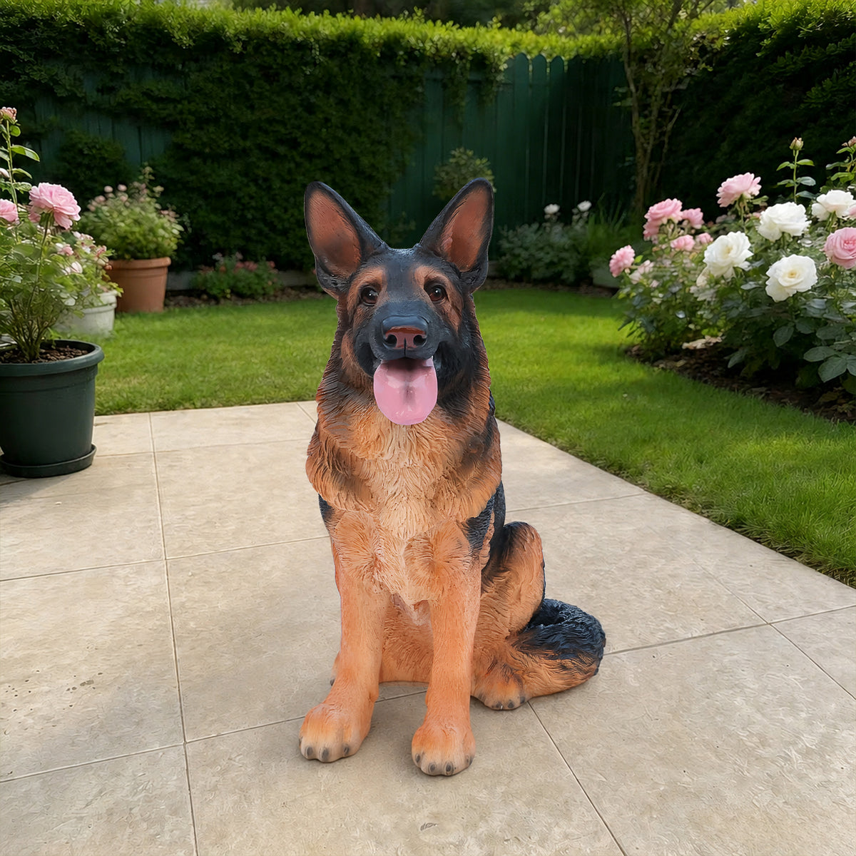 Lifelike German Shepherd Dog Statue Realistic Resin Animal Figurine for Indoor - Image 5