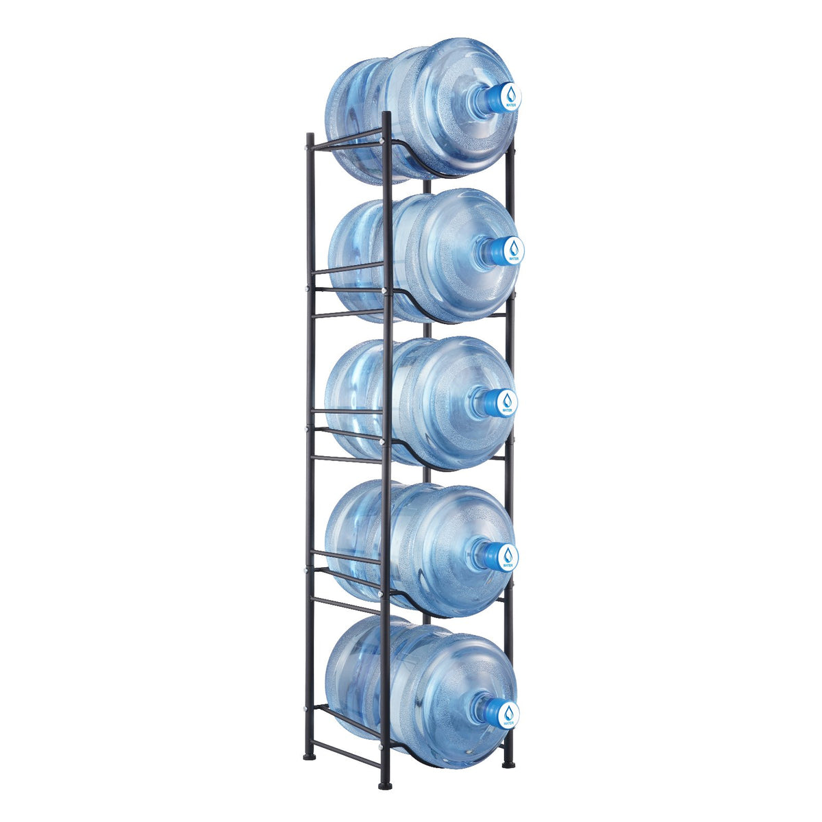 Tiers Water Jug Holder Single Row Bottle Rack For Bottles Black