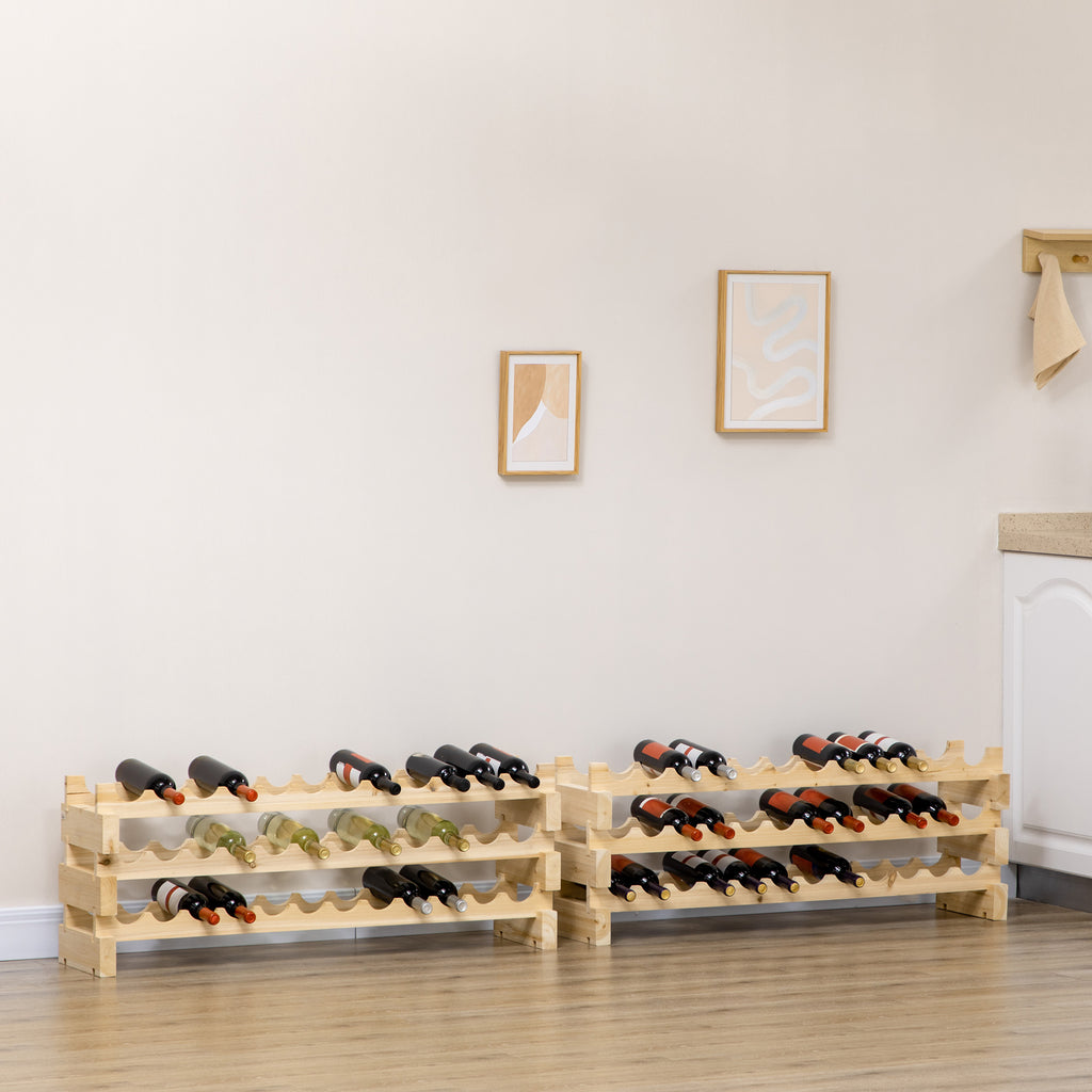 Stackable Wine Rack Modular Storage Shelves 72 Bottle Holder Freestanding - Image 2