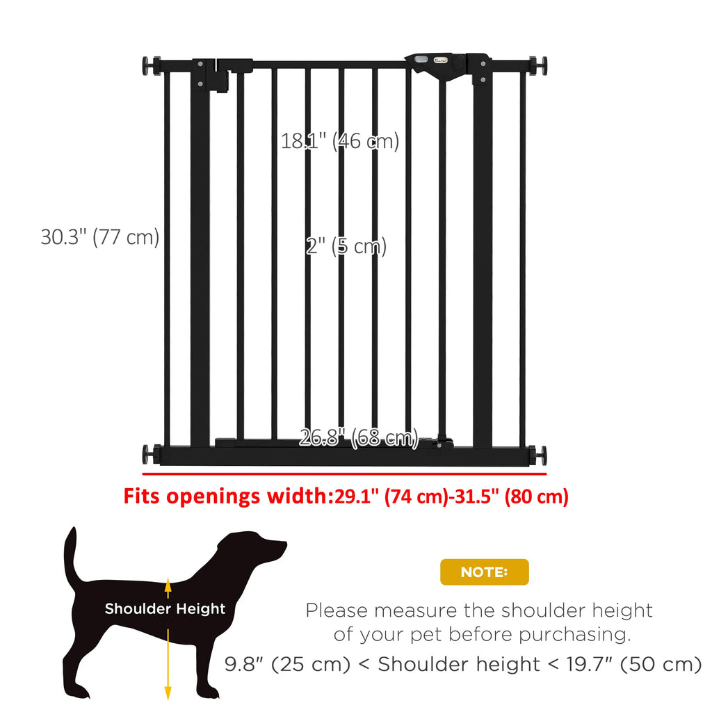 30 Inch Tall Pet Gate with Door Dog Gate and Barrier Indoor for Stairs - Image 5