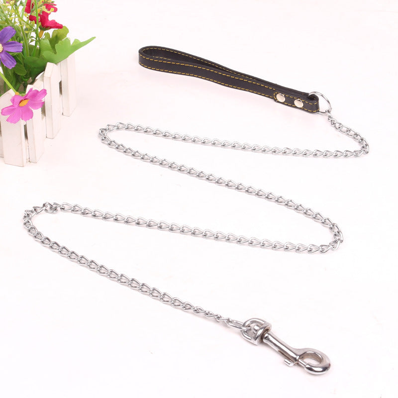 Dog Traction Iron Chain PU Handle Metal Chain - Image 4