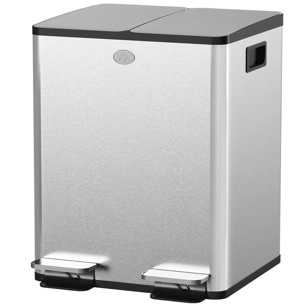 Dual Garbage Bin Soft Close Trash Can with Foot Pedal 2 x 20 Liter Garbage - Image 5