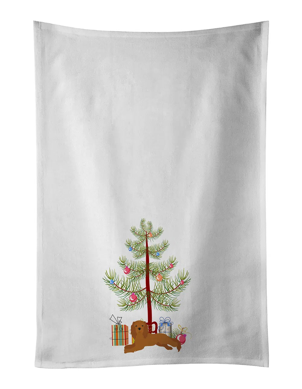 NEW Ruby Cavalier King Charles Spaniel Christmas Tree Kitchen Towel Set of 2