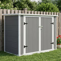 horizontal outdoor storage shed with front ramp product view 1