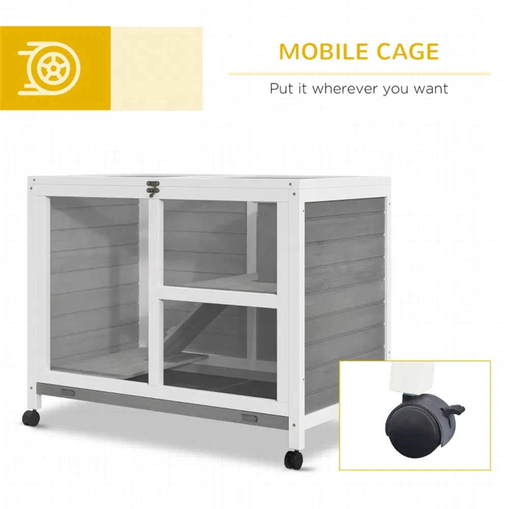 Pet cage /Wood Rabbit Hutch Gray ( Amazon Shipping)(Prohibited by WalMart) - Image 4