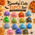 15pcs 3D Printed Mini Spider Figurine Set Cute Assorted Seasonal Desk Decor