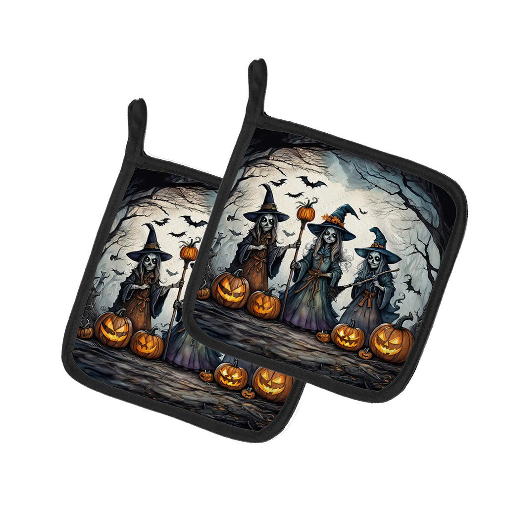 Witches Spooky Halloween Pair of Pot Holders Kitchen Heat Resistant Pot Holders - Image 4