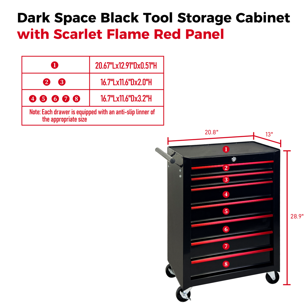 7 Drawer Rolling Tool Storage Cabinet With Detachable Top Tool Box Universal