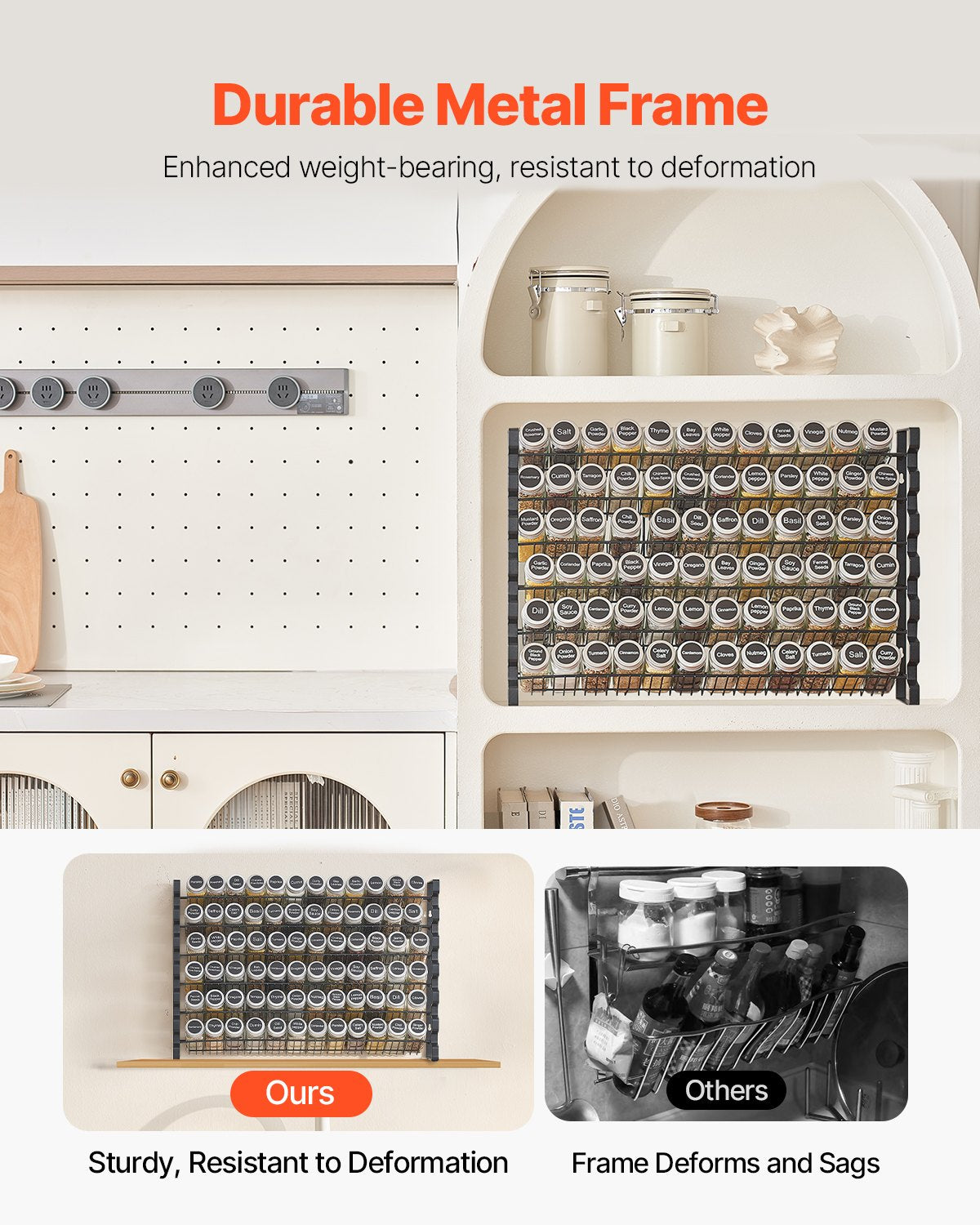 spice rack organizer for cabinet dimensions and features