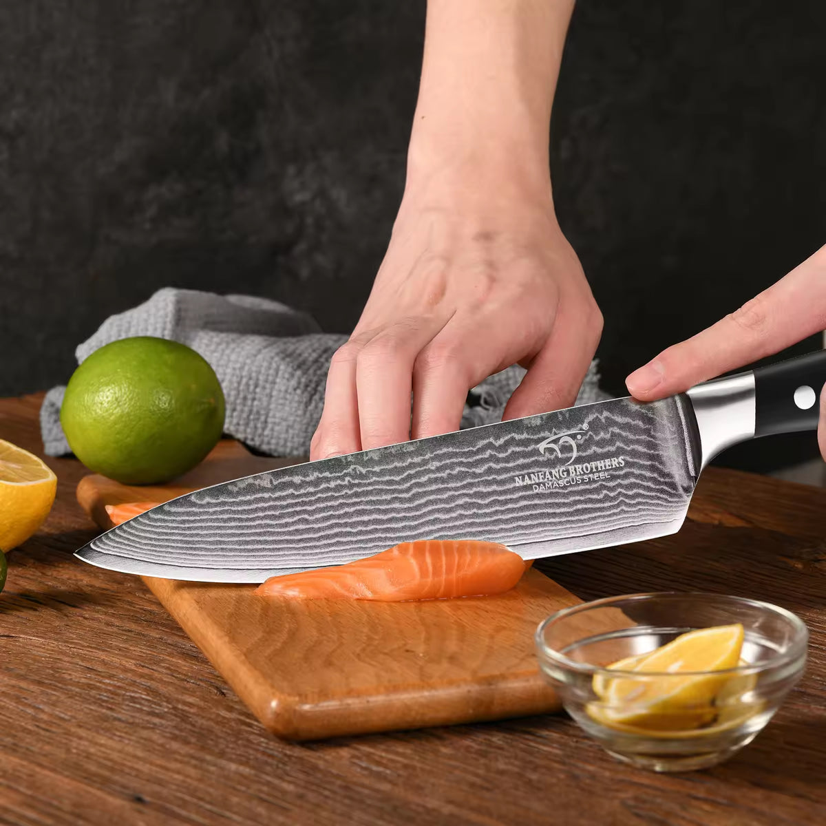 In Stock 8 inch Premium Damascus Steel 67 layer Kitchen Chef Sashimi Knife With - Image 3