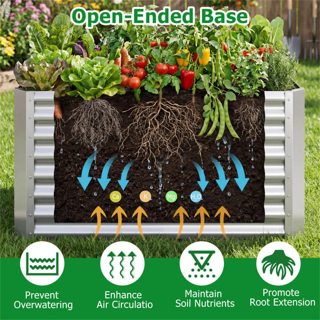4×2×2 Ft Galvanized Steel Raised Garden Bed Outdoor Planter Box for Vegetables - Image 2