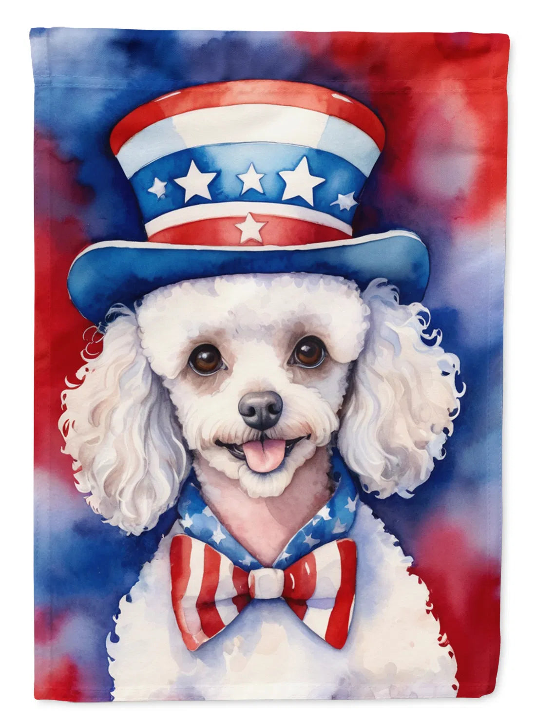 White Poodle Patriotic American Garden Flag Mailbox Flag Decorative Yard Flag