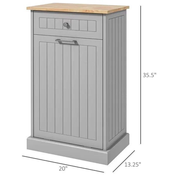Kitchen Tilt Out Trash Bin Cabinet Free Standing Recycling Cabinet Trash Can - Image 4