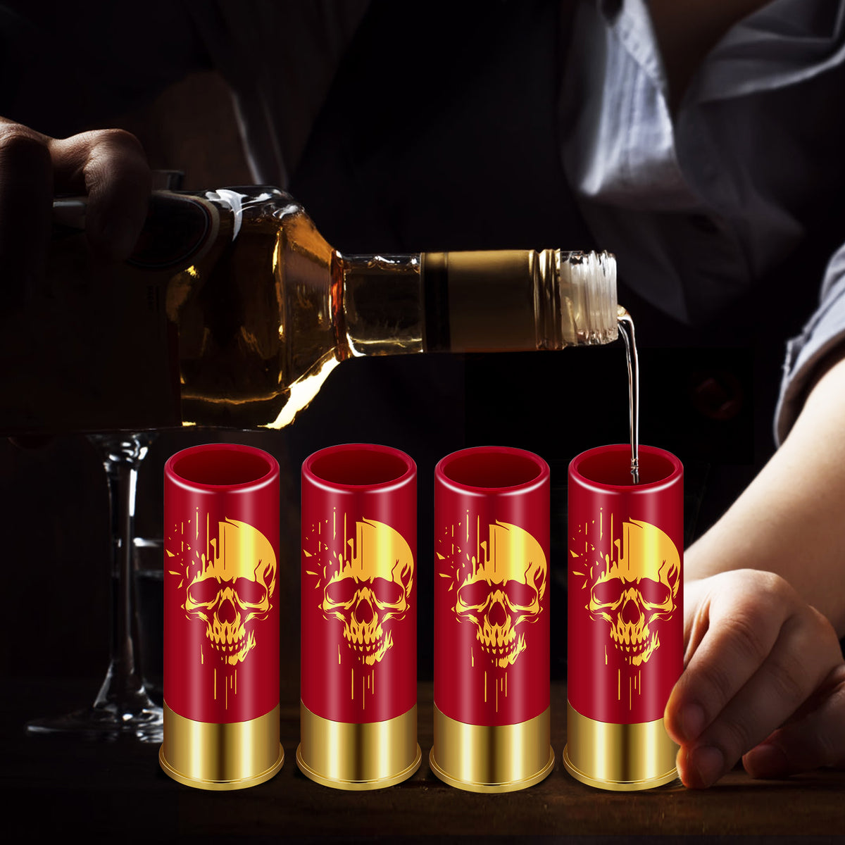 4pcs Skull Shot Glasses 1.5oz Reusable High Quality Plastic Bullet Cups For - Image 4