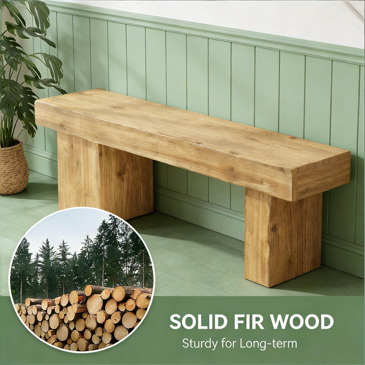 Wood Entryway Storage Bench