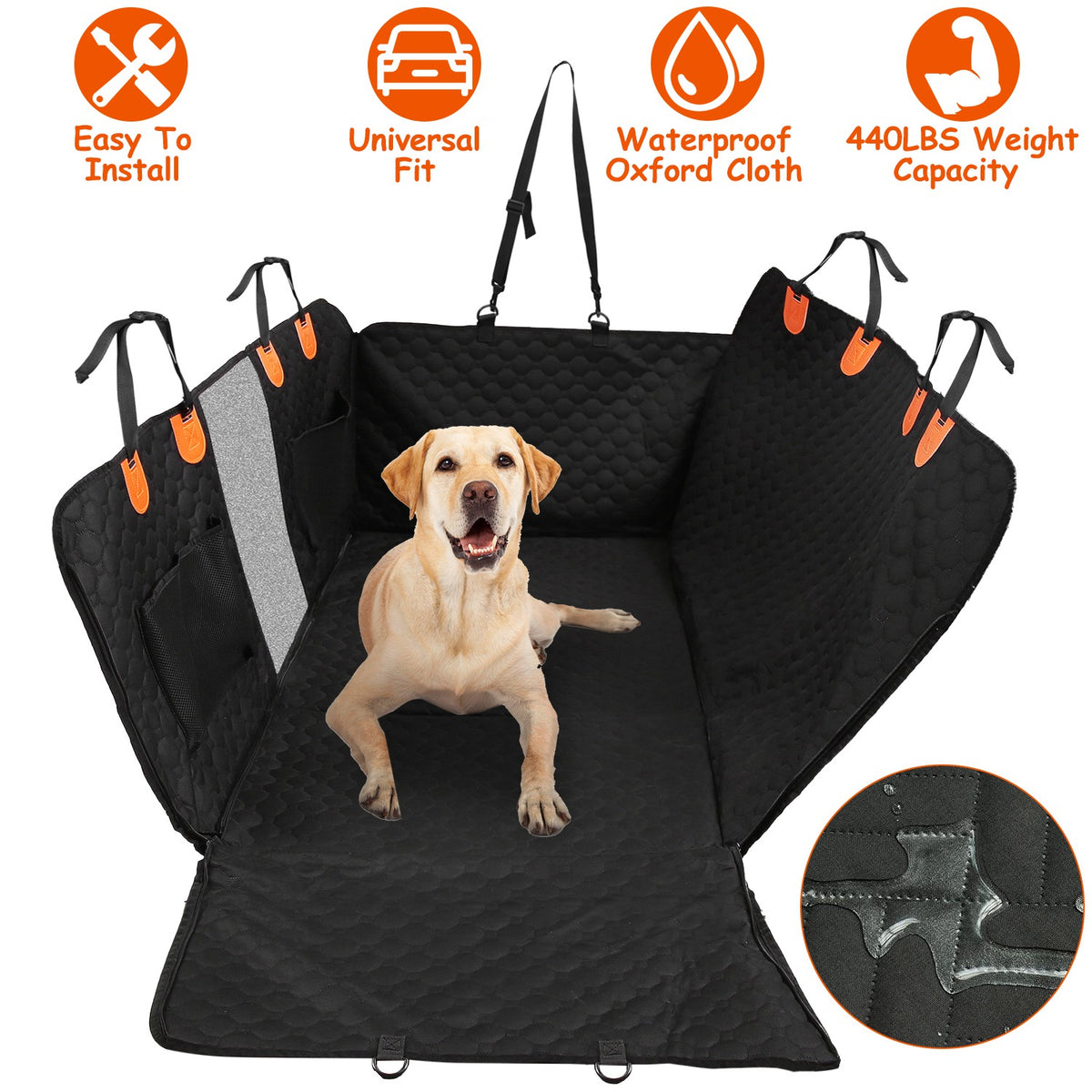dog car back seat cover main view