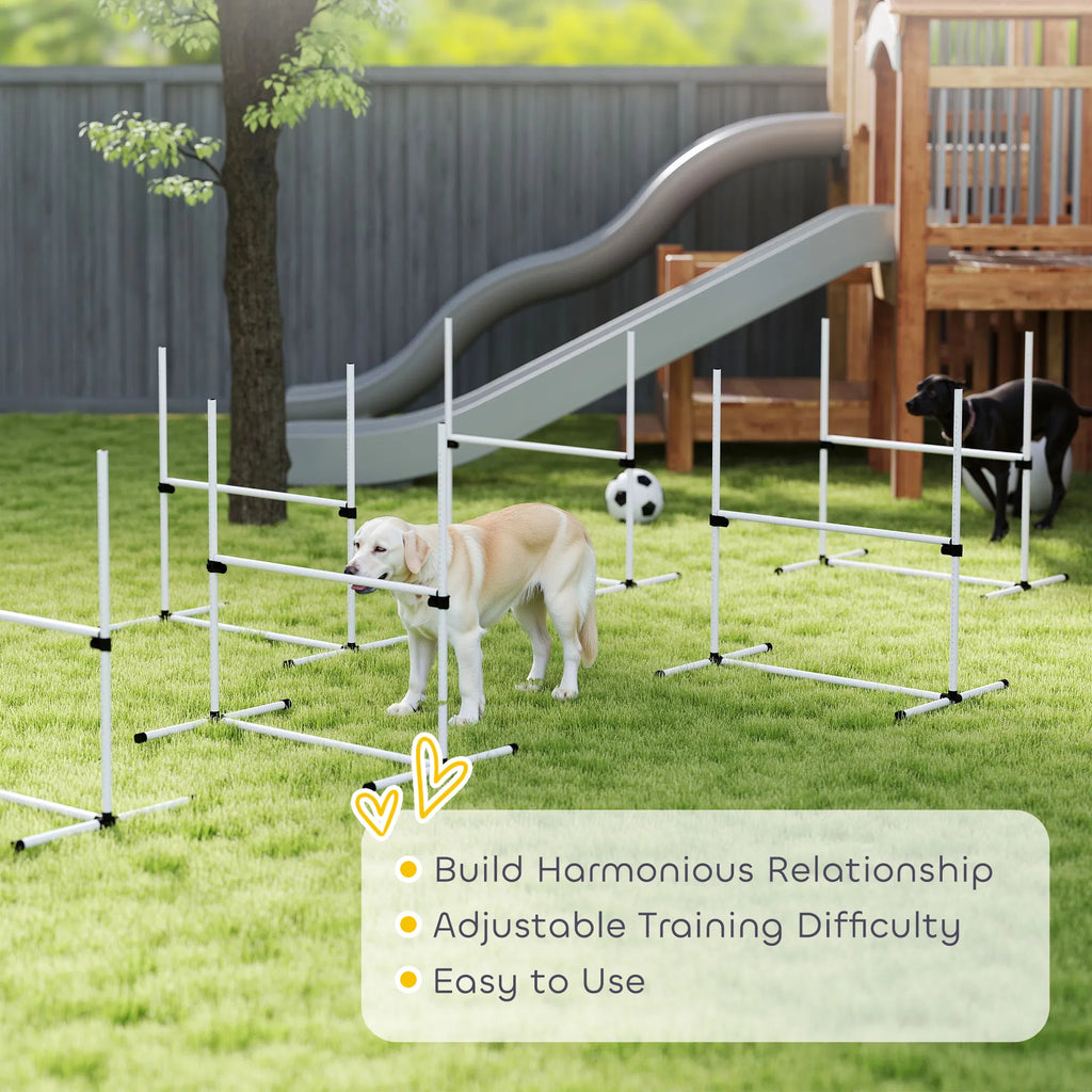 Set of 6 Dog Agility Training Equipment Adjustable Jump Bar Pet Exercise Kit - Image 2