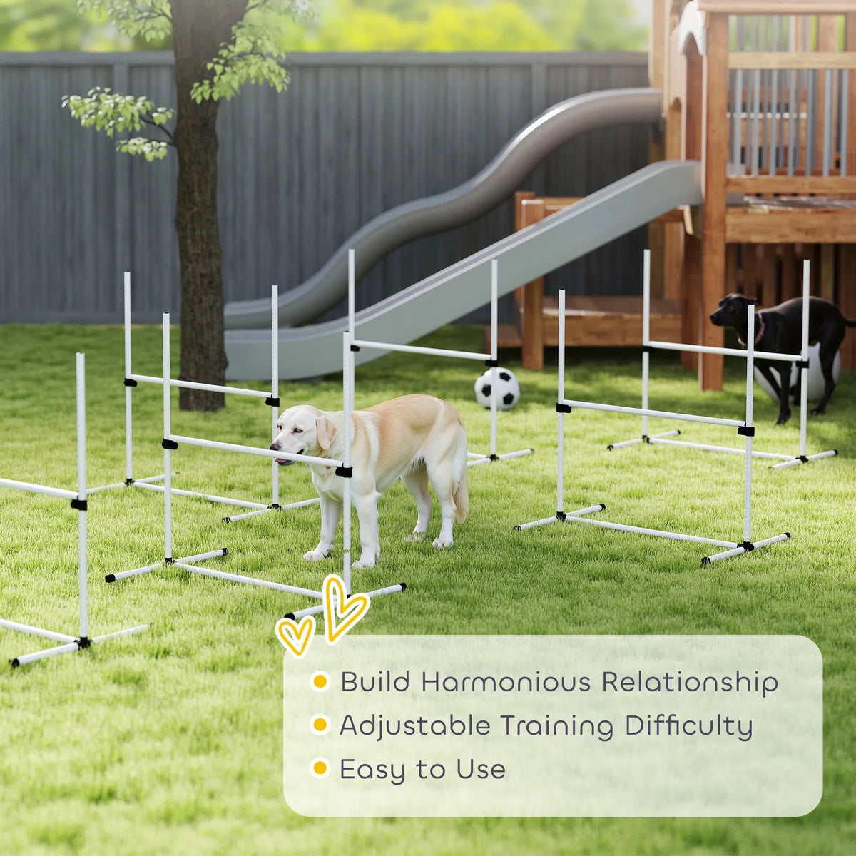 Set of 6 Dog Agility Training Equipment Adjustable Jump Bar Pet Exercise Kit - Image 2