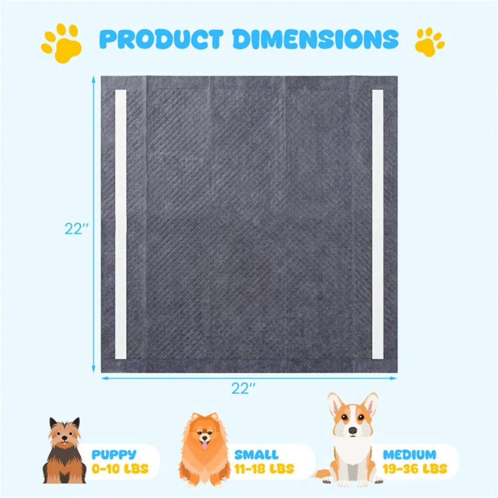150 Pack Charcoal Dog Pee Pads 24 24 6 Layer Ultra Absorbent Pet Training Pads - Image 3