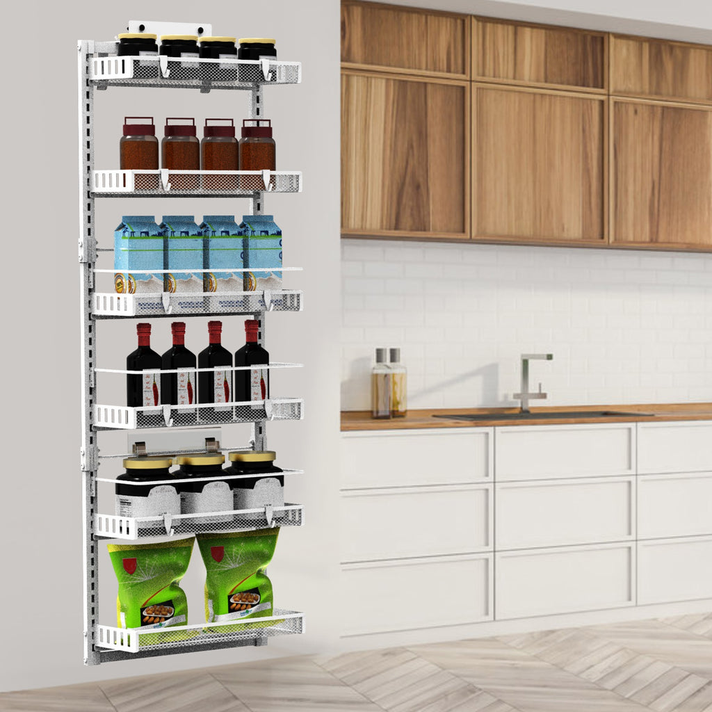 Black White Options 1Pc Over The Door Pantry Organizer 6 Tier Pantry Door - Image 2