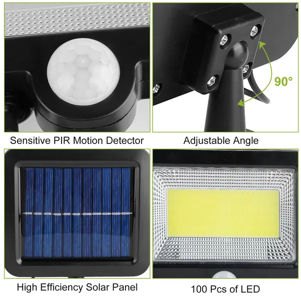 Solar Powered Wall Lights Outdoor LED Beads Motion Sensor Lamp - Image 3