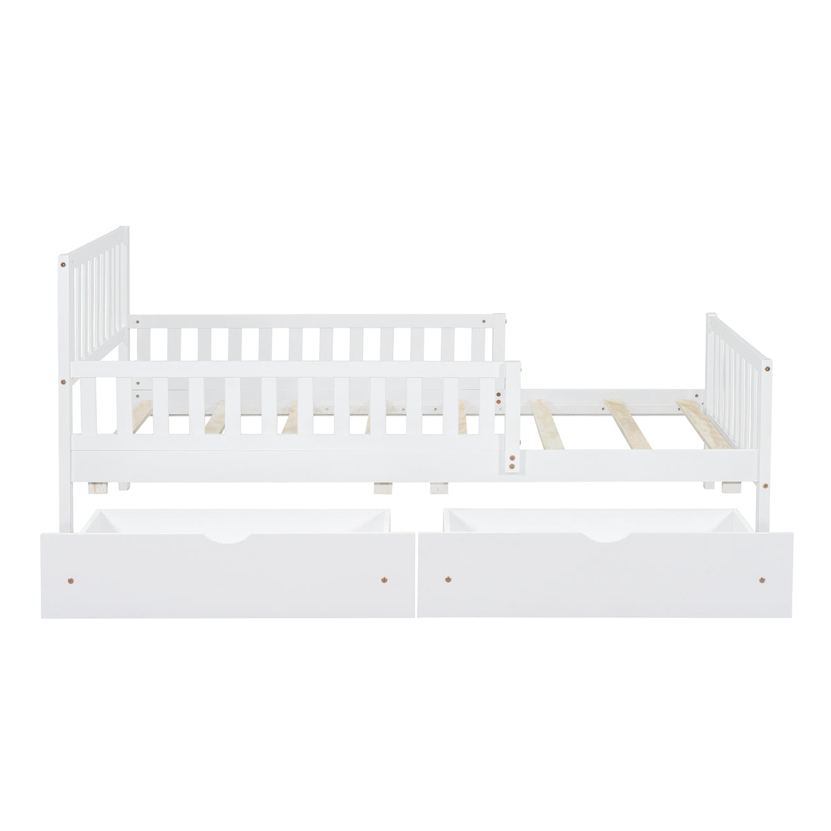 Twin Wood Platform Bed with Two Storage Drawers