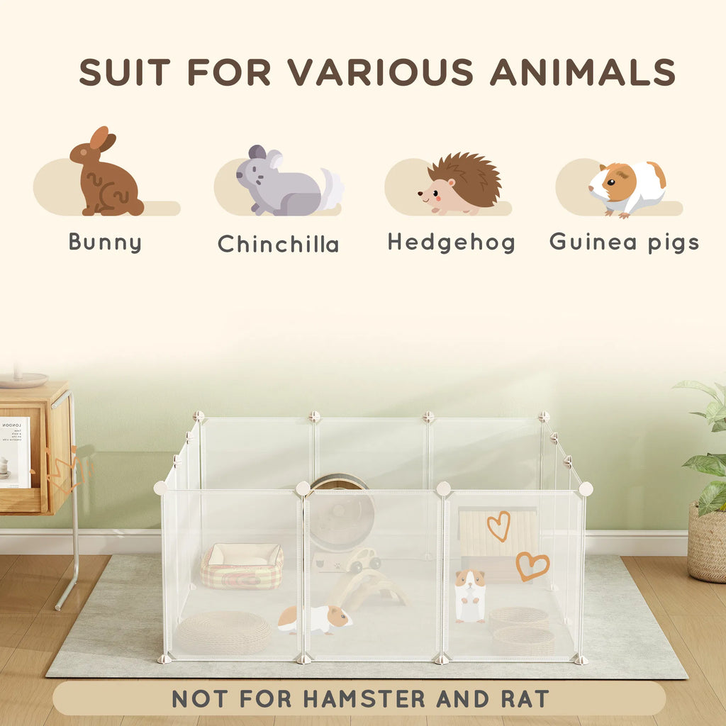 Small Animal Cage Plastic Chinchilla Cage 12 Panels for Bunny Chinchilla Guinea - Image 4