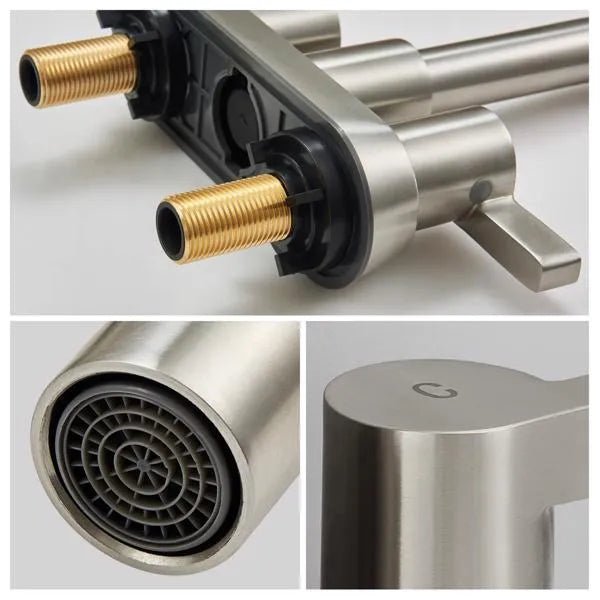 Bathroom Faucet 2 Handle Centerset Bathroom Sink Faucet with Pop Up Drain - Image 3