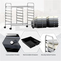 12 Drawer Rolling Storage Cart 2 Row 10 Storey Multicolor Drawers 4 Wheels