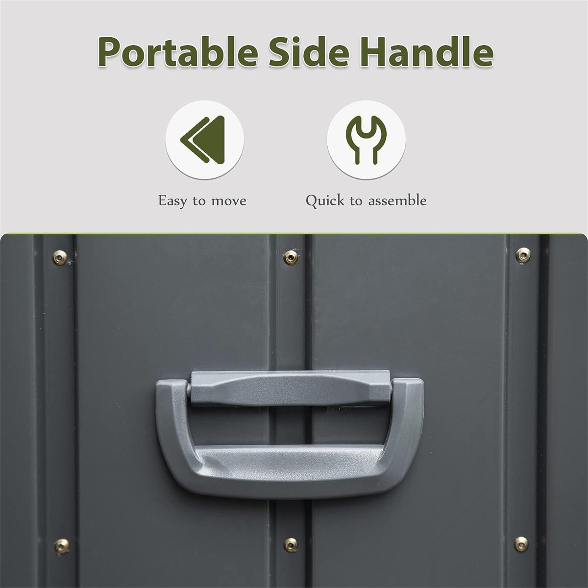 150-gallon all weather resin outdoor deck storage box with hydraulic struts in dark gray - angle 2 detail