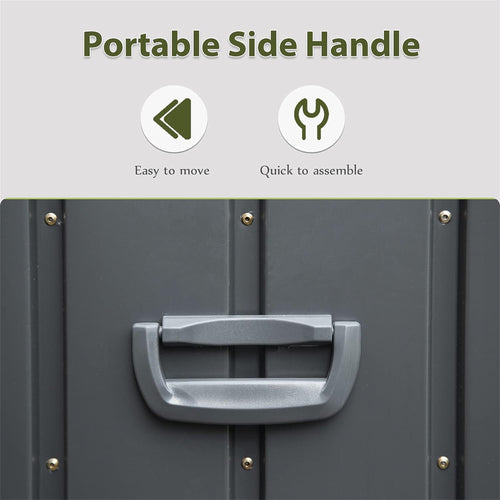 150-gallon all weather resin outdoor deck storage box with hydraulic struts in dark gray - angle 2 detail