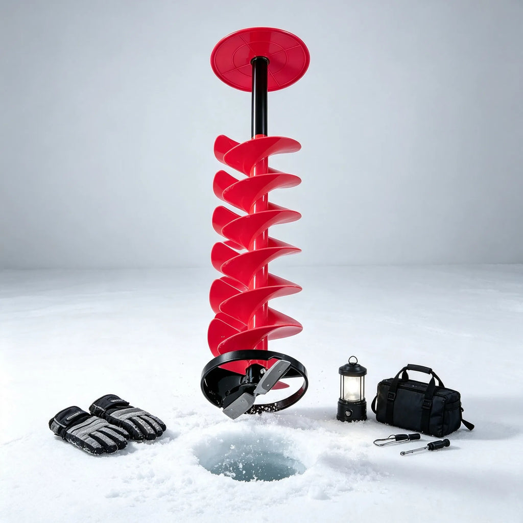 Nylon Ice Auger Drill Bit with Extension Rod & Drill Adapter for Ice Fishing