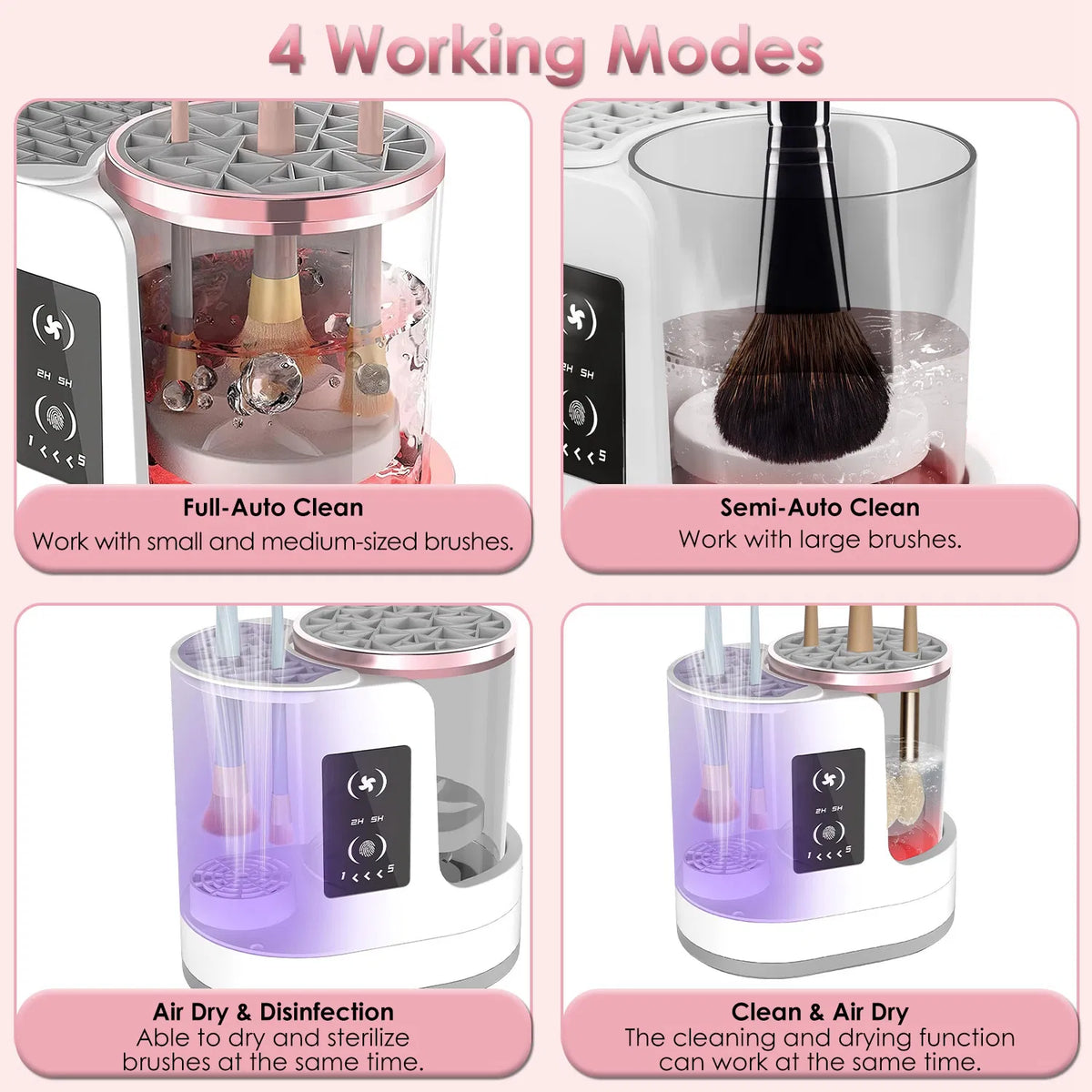 4 In 1 Electric Makeup Brush Cleaner USB Powered Automatic Brush Blender - Image 3