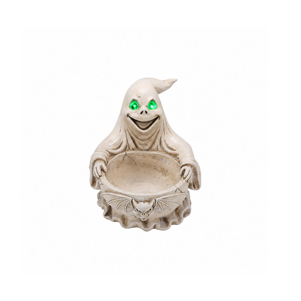 Halloween Ghost Storage Bowl Figurine Spooky Candy Dish with LED Light for - Image 2