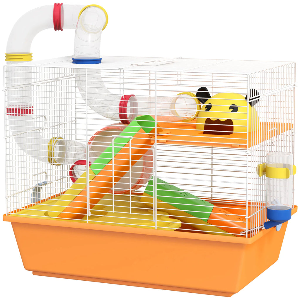 3 Tiers Hamster Cage for Gerbil Dwarf Hamster with Tunnels Water Bottle - Image 3
