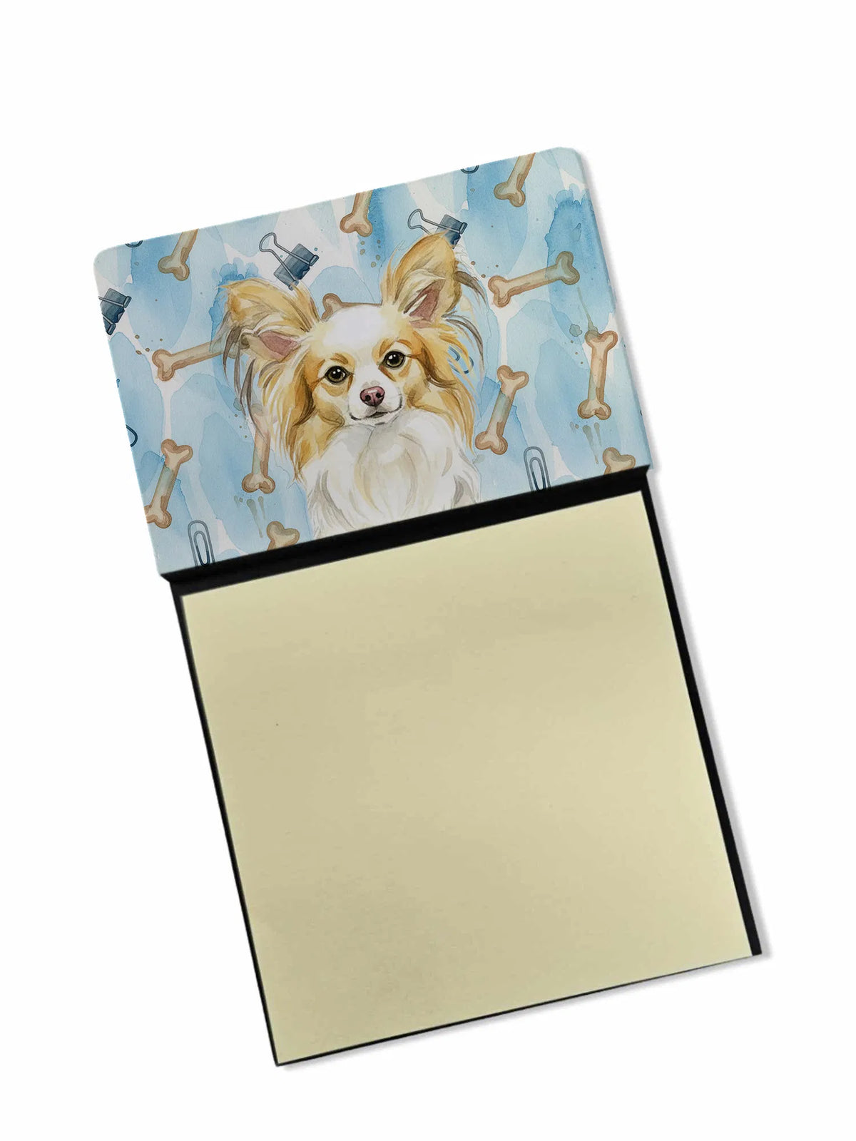 Lemon And White Papillon Coworker Watercolor Sticky Note Holder Refillable - Image 5