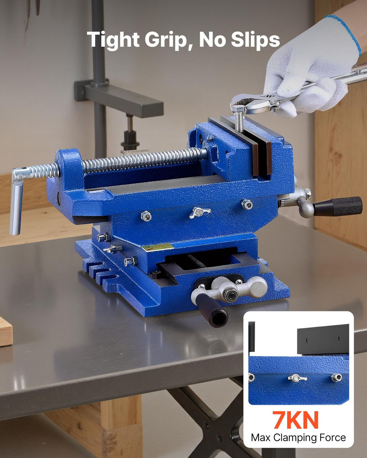 Cross Slide Drill Press Vise 4 Inch Jaw Width 2 Way Axis Bench Opening - Additional Product View 5