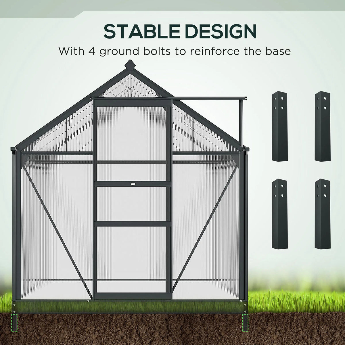 Greenhouse Garden Green House Outdoor Greenhouse Kit PC Board with Sliding