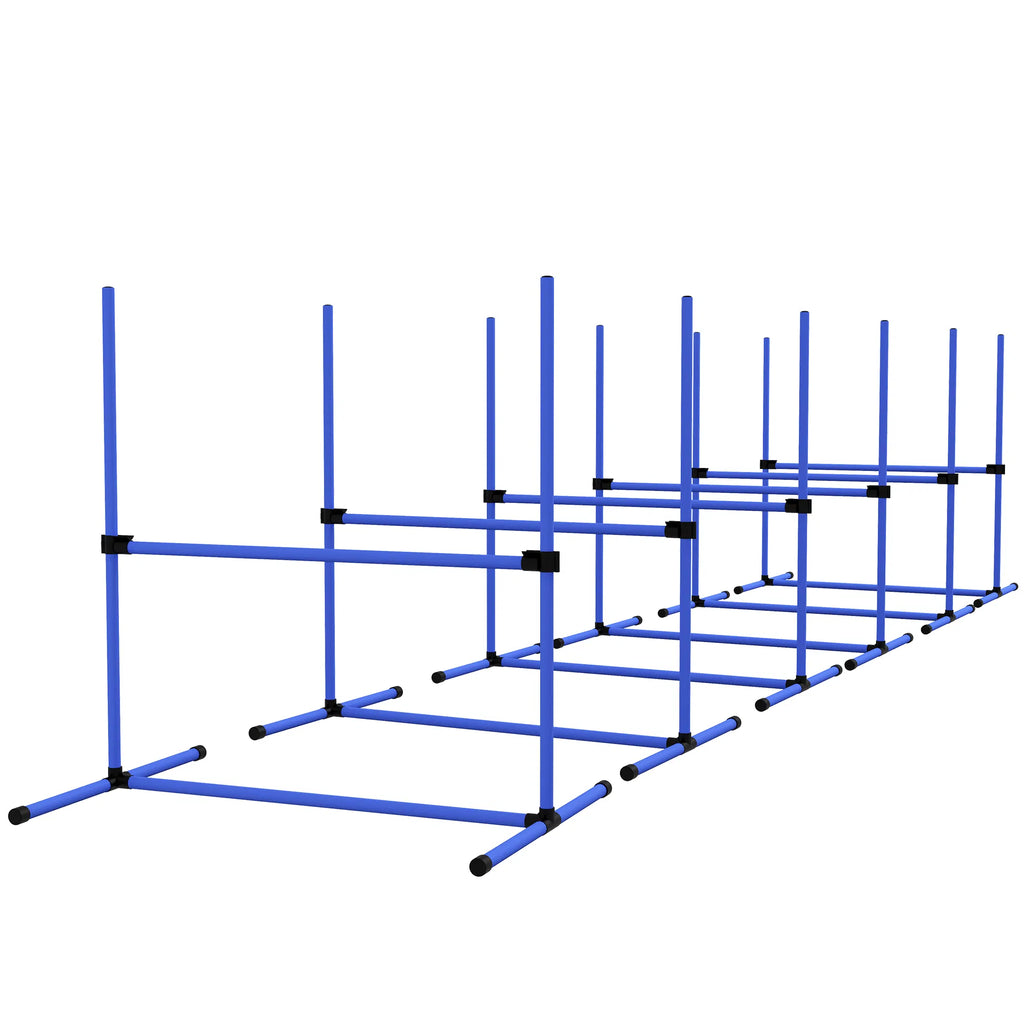 Set of 6 Dog Agility Training Equipment Adjustable Jump Bar Pet Exercise Kit