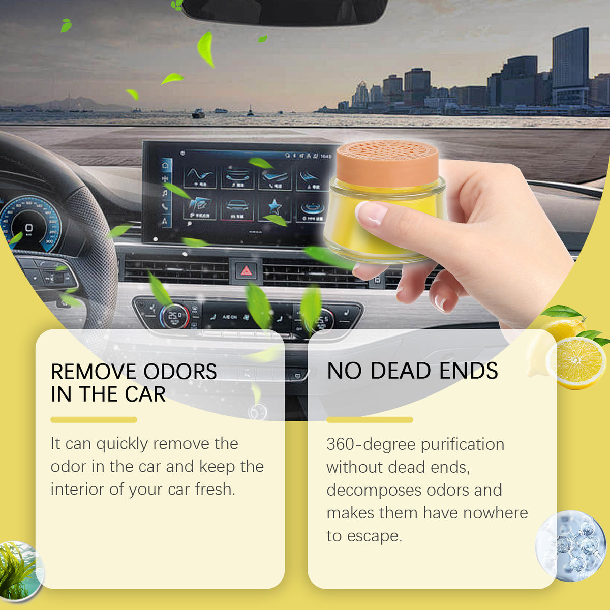 Lemon Car Solid Air Freshener Portable Interior Long Lasting Scent - Image 5