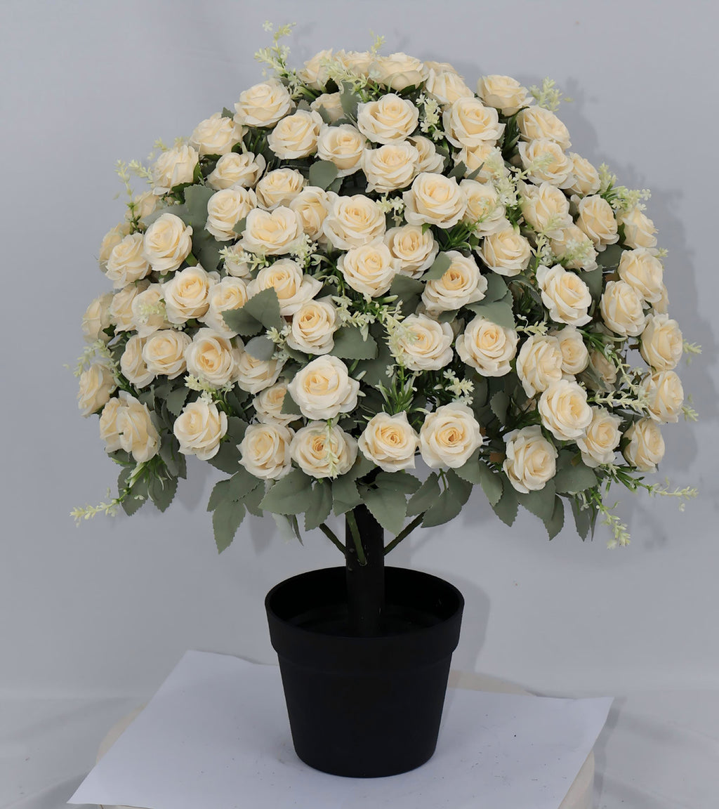 24 Inch Artificial Rose Decoration UV Resistant Lifelike Faux Floral Plants