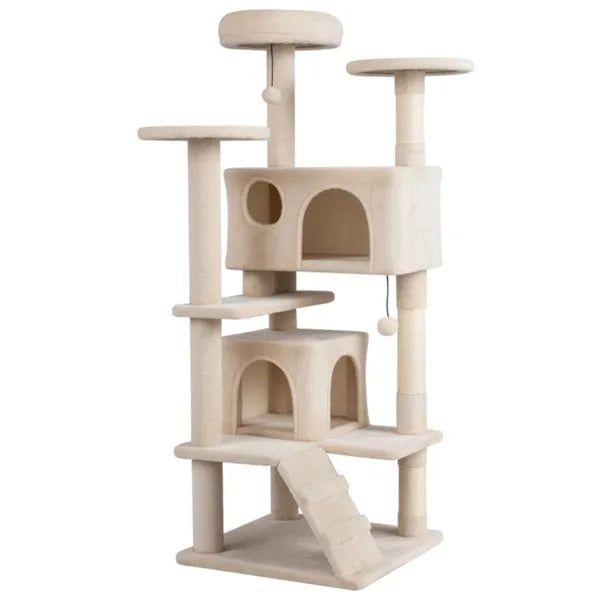 52" Tall Cat Tree Tower With Perches & Condos Multi Cat Playground With - Image 4