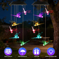 2PCS Outdoor Solar Wind Chimes Solar Dragonfly Wind Chimes Color Changing LED