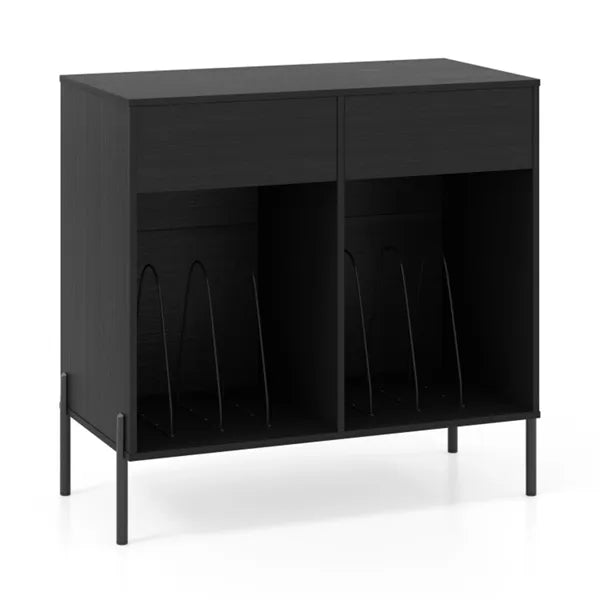 Record Player Storage Stand Customizable Vinyl Compartments Built in - Image 4