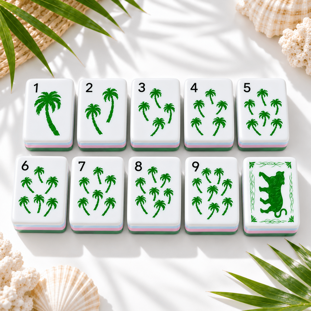 Jade Beauty Acrylic Mahjong Set Coastal Inspired American Tiles 160 Tile Game - Image 3