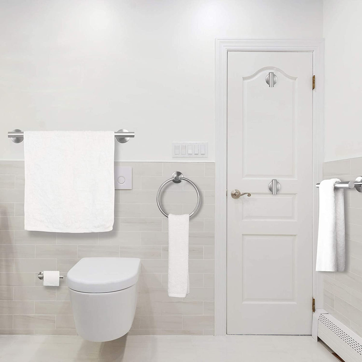 4 Piece Stainless Steel Bathroom Towel Rack Set Wall Mount Brushed Nickel - Additional Product View 5