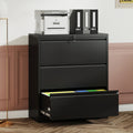 3 Drawer Lateral File Cabinet 35.4 Inch Wide Metal Filing Cabinet Locking