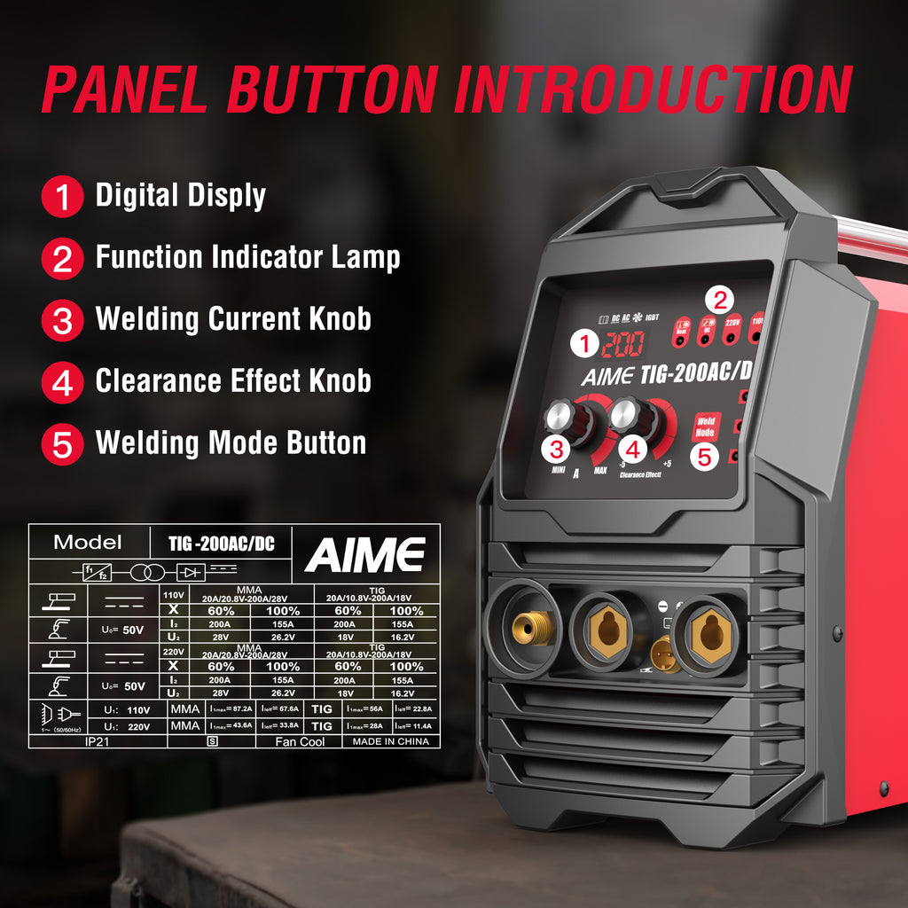 ACDC Pulse TIG Welder 200A Welder Rod Welding MMA TIG Welding Dual Voltage - Image 5